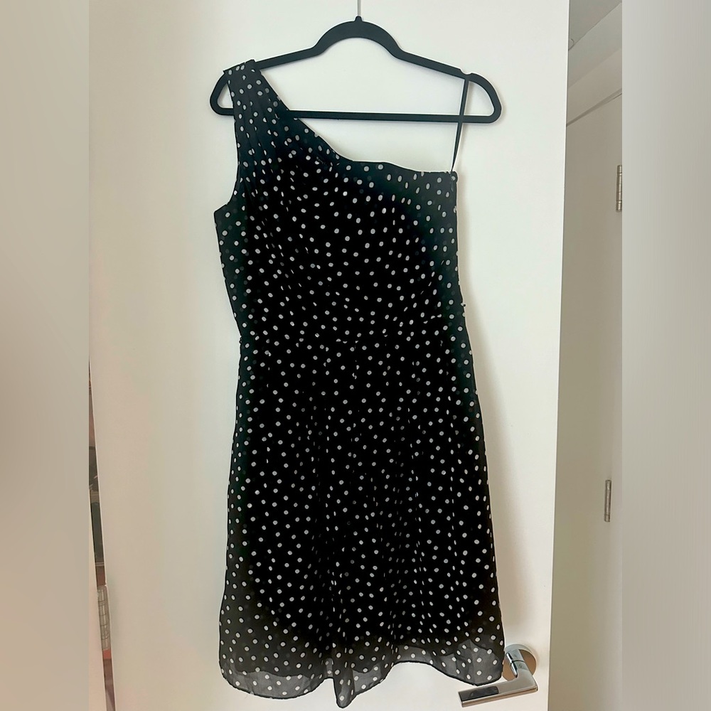 One shoulder polka dot corset dress